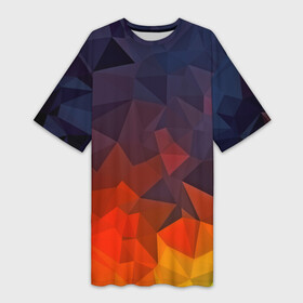 Платье-футболка 3D с принтом Абстракция в Новосибирске,  |  | abstract | abstraction | color | geometry | mirror | polygon | абстракция | геометрия | грани | линии | полигоны | сочетания | стекло | треугольники