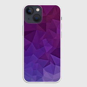 Чехол для iPhone 13 mini с принтом Фиолетовые грани в Новосибирске,  |  | Тематика изображения на принте: abstract | abstraction | color | geometry | mirror | polygon | абстракция | геометрия | грани | линии | полигоны | сочетания | стекло | треугольники