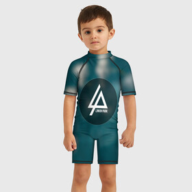 Детский купальный костюм 3D с принтом Для любителя Linkin Park в Новосибирске, Полиэстер 85%, Спандекс 15% | застежка на молнии на спине | Тематика изображения на принте: linkin park | беннингтон | линкин парк | логотип | майк | рок | честер | честор | шинода