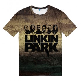 Мужская футболка 3D с принтом Linkin Park Band в Новосибирске, 100% полиэфир | прямой крой, круглый вырез горловины, длина до линии бедер | chester bennington | linkin park | беннингтон | линкин паркб честер | майк | шинода