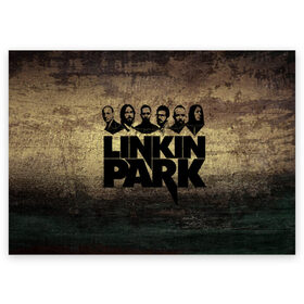 Поздравительная открытка с принтом Linkin Park Band в Новосибирске, 100% бумага | плотность бумаги 280 г/м2, матовая, на обратной стороне линовка и место для марки
 | Тематика изображения на принте: chester bennington | linkin park | беннингтон | линкин паркб честер | майк | шинода