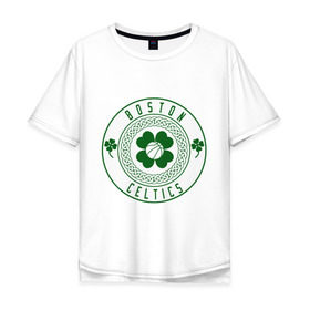 Мужская футболка хлопок Oversize с принтом Boston Celtics в Новосибирске, 100% хлопок | свободный крой, круглый ворот, “спинка” длиннее передней части | Тематика изображения на принте: basketball | boston | celtics | nba | баскетбол | бостон | келтикс | нба | селтикс | спорт