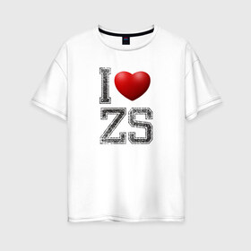 Женская футболка хлопок Oversize с принтом I love ZS в Новосибирске, 100% хлопок | свободный крой, круглый ворот, спущенный рукав, длина до линии бедер
 | zack snyder | зак снайдер | я люблю зс