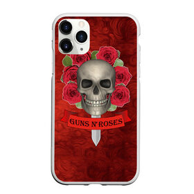 Чехол для iPhone 11 Pro матовый с принтом Gans N Roses в Новосибирске, Силикон |  | gans n roses | группа | исполнители | меч | музыка | песни | розы | рок группа | череп
