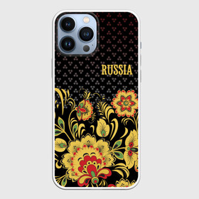 Чехол для iPhone 13 Pro Max с принтом Россия в Новосибирске,  |  | роспись | россия | хохлома | цветы | я русский