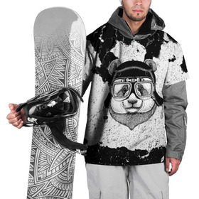 Накидка на куртку 3D с принтом Панда Гонщик в Новосибирске, 100% полиэстер |  | Тематика изображения на принте: 3d | motor bicycle | motorbike | motorcycle | авто | автомобильные | водитель | животные | кот | механик | мотоциклист | очки | панда