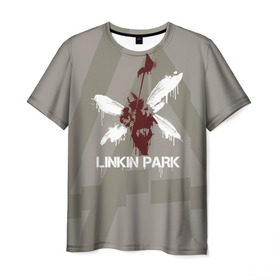 Мужская футболка 3D с принтом Linkin Park - Hybrid logos в Новосибирске, 100% полиэфир | прямой крой, круглый вырез горловины, длина до линии бедер | Тематика изображения на принте: 0x000000123 | chester | hybrid | linkin park | линкин парк