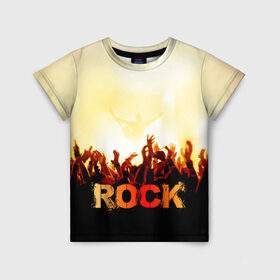 Детская футболка 3D с принтом Rock концерт в Новосибирске, 100% гипоаллергенный полиэфир | прямой крой, круглый вырез горловины, длина до линии бедер, чуть спущенное плечо, ткань немного тянется | rock | в толпу | гитара | группа | дым | жанр | концерт | металл | музыка | надпись | панк | певец | песня | прыжок | рок | рок н рол | руки | стиль | хард | хой | я люблю рок