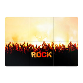 Магнитный плакат 3Х2 с принтом Rock концерт в Новосибирске, Полимерный материал с магнитным слоем | 6 деталей размером 9*9 см | Тематика изображения на принте: rock | в толпу | гитара | группа | дым | жанр | концерт | металл | музыка | надпись | панк | певец | песня | прыжок | рок | рок н рол | руки | стиль | хард | хой | я люблю рок