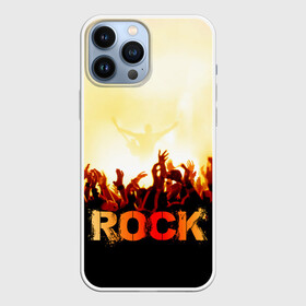Чехол для iPhone 13 Pro Max с принтом Rock концерт в Новосибирске,  |  | rock | в толпу | гитара | группа | дым | жанр | концерт | металл | музыка | надпись | панк | певец | песня | прыжок | рок | рок н рол | руки | стиль | хард | хой | я люблю рок