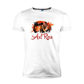 Мужская футболка премиум с принтом Axl Rose в Новосибирске, 92% хлопок, 8% лайкра | приталенный силуэт, круглый вырез ворота, длина до линии бедра, короткий рукав | axl | guns | music | rock | rose | roses | аксель | арт | музыка | рок | роуз