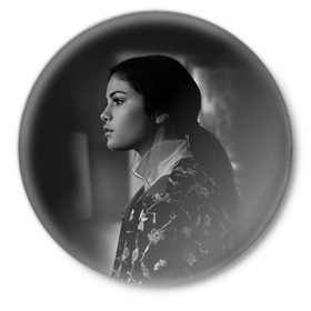 Значок с принтом Selena Gomez в Новосибирске,  металл | круглая форма, металлическая застежка в виде булавки | Тематика изображения на принте: selena gomez