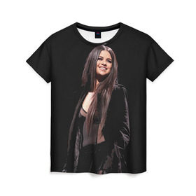 Женская футболка 3D с принтом Selena Gomez в Новосибирске, 100% полиэфир ( синтетическое хлопкоподобное полотно) | прямой крой, круглый вырез горловины, длина до линии бедер | Тематика изображения на принте: selena gomez