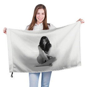 Флаг 3D с принтом Selena Gomez в Новосибирске, 100% полиэстер | плотность ткани — 95 г/м2, размер — 67 х 109 см. Принт наносится с одной стороны | selena gomez