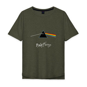 Мужская футболка хлопок Oversize с принтом Pink Floyd в Новосибирске, 100% хлопок | свободный крой, круглый ворот, “спинка” длиннее передней части | Тематика изображения на принте: rolling stone | англия | басы | британия | гитара | группа | музыка | песни | пинк флойд | призма | радуга | рок | свет