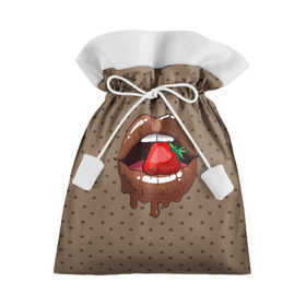 Подарочный 3D мешок с принтом Шоколадные губки в Новосибирске, 100% полиэстер | Размер: 29*39 см | 3d | pop art | арт | горошек | губы | девушкам | еда | клубника | кружочек | поп арт | текстура | шоколад | ягоды