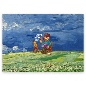 Поздравительная открытка с принтом Винсент Ван Гог в Новосибирске, 100% бумага | плотность бумаги 280 г/м2, матовая, на обратной стороне линовка и место для марки
 | Тематика изображения на принте: вангог | винсент | живопись | картина