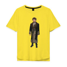 Мужская футболка хлопок Oversize с принтом Кейдж 1 в Новосибирске, 100% хлопок | свободный крой, круглый ворот, “спинка” длиннее передней части | Тематика изображения на принте: актер | кейдж в казахстане | мем | николас кейдж