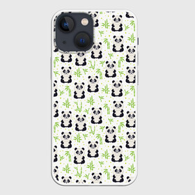 Чехол для iPhone 13 mini с принтом Панда в Новосибирске,  |  | медведь | мишка | тростник
