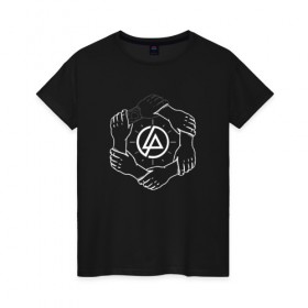 Женская футболка хлопок с принтом Linkin Park в Новосибирске, 100% хлопок | прямой крой, круглый вырез горловины, длина до линии бедер, слегка спущенное плечо | 0x000000123 | chester | linkin park | линкин парк