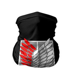 Бандана-труба 3D с принтом Атака Титанов (эмблема) #9 в Новосибирске, 100% полиэстер, ткань с особыми свойствами — Activecool | плотность 150‒180 г/м2; хорошо тянется, но сохраняет форму | attack on titan | shingeki no kyojin | белый | красный | чёрный | эмблема разведчиков