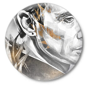 Значок с принтом Андрей Лысиков в Новосибирске,  металл | круглая форма, металлическая застежка в виде булавки | Тематика изображения на принте: дельфин