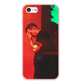 Чехол для iPhone 5/5S матовый с принтом Dolphin в Новосибирске, Силикон | Область печати: задняя сторона чехла, без боковых панелей | дельфин