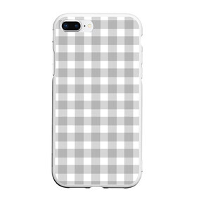 Чехол для iPhone 7Plus/8 Plus матовый с принтом Grey squares в Новосибирске, Силикон | Область печати: задняя сторона чехла, без боковых панелей | белый | клеточка | серый | текстура