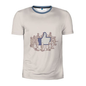 Мужская футболка 3D спортивная с принтом Лайк в Новосибирске, 100% полиэстер с улучшенными характеристиками | приталенный силуэт, круглая горловина, широкие плечи, сужается к линии бедра | facebook | like | vk | вк | вконтакте | жадность | заложники | лайки | мир катится к чертям | общество | поклонение | секта | слабость | социальные сети | тупость