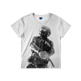 Детская футболка 3D с принтом Battlefield 4 в Новосибирске, 100% гипоаллергенный полиэфир | прямой крой, круглый вырез горловины, длина до линии бедер, чуть спущенное плечо, ткань немного тянется | battlefield | game | soldiers | weapons | воин | игра | игрок | оружие | солдат