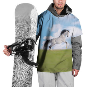 Накидка на куртку 3D с принтом Белый конь в Новосибирске, 100% полиэстер |  | вожжи | голоп | грация | езда | есаул | жеребец | животное | кобыла | кобылица | конь | копыта | копыто | лошадь | пегас | пони | рысак | сбруя | скакун | скачет | скачка | стойло | троя