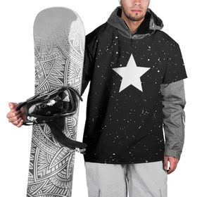 Накидка на куртку 3D с принтом Super Star в Новосибирске, 100% полиэстер |  | black | milk | блэк | брызги | звезда | милк | текстура | узор