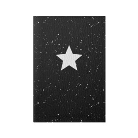 Обложка для паспорта матовая кожа с принтом Super Star в Новосибирске, натуральная матовая кожа | размер 19,3 х 13,7 см; прозрачные пластиковые крепления | Тематика изображения на принте: black | milk | блэк | брызги | звезда | милк | текстура | узор