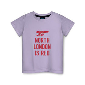 Детская футболка хлопок с принтом North London is Red в Новосибирске, 100% хлопок | круглый вырез горловины, полуприлегающий силуэт, длина до линии бедер | arsenal | football | арсенал | лондон | спорт | футбол