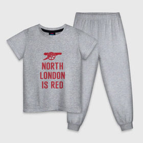 Детская пижама хлопок с принтом North London is Red в Новосибирске, 100% хлопок |  брюки и футболка прямого кроя, без карманов, на брюках мягкая резинка на поясе и по низу штанин
 | arsenal | football | арсенал | лондон | спорт | футбол