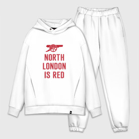 Мужской костюм хлопок OVERSIZE с принтом North London is Red в Новосибирске,  |  | Тематика изображения на принте: arsenal | football | арсенал | лондон | спорт | футбол