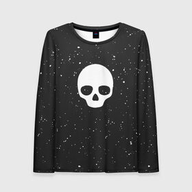 Женский лонгслив 3D с принтом Black Milk Skull Classic в Новосибирске, 100% полиэстер | длинные рукава, круглый вырез горловины, полуприлегающий силуэт | 