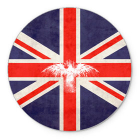 Коврик круглый с принтом Флаг Англии с белым орлом в Новосибирске, резина и полиэстер | круглая форма, изображение наносится на всю лицевую часть | london | англия | белый | брызги | великобритания | империя | клякса | крылья | лондон | необычный | объеденное королевство | орел | птица | символ | сокол | туманный альбион | флаг