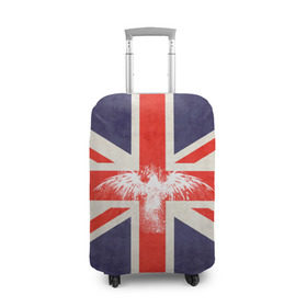 Чехол для чемодана 3D с принтом Флаг Англии с белым орлом в Новосибирске, 86% полиэфир, 14% спандекс | двустороннее нанесение принта, прорези для ручек и колес | Тематика изображения на принте: london | англия | белый | брызги | великобритания | империя | клякса | крылья | лондон | необычный | объеденное королевство | орел | птица | символ | сокол | туманный альбион | флаг