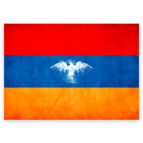 Поздравительная открытка с принтом Флаг Армении с белым орлом в Новосибирске, 100% бумага | плотность бумаги 280 г/м2, матовая, на обратной стороне линовка и место для марки
 | айастан | армения | белый | босеан | брызги | ереван | знамя | империя | клякса | крылья | кумач | необычный | орел | пойс | птица | символ | сокол | стяг | флаг | хайастан | штандарт