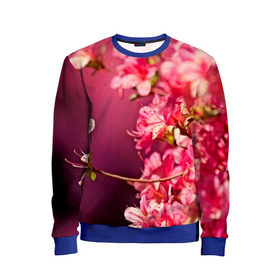 Детский свитшот 3D с принтом Сакура в Новосибирске, 100% полиэстер | свободная посадка, прямой крой, мягкая тканевая резинка на рукавах и понизу свитшота | Тематика изображения на принте: 3d | flower | nature | pink | sakura | весна | деревья | природа | розовый | сакура | цветы | япония