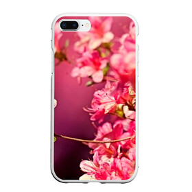 Чехол для iPhone 7Plus/8 Plus матовый с принтом Сакура в Новосибирске, Силикон | Область печати: задняя сторона чехла, без боковых панелей | 3d | flower | nature | pink | sakura | весна | деревья | природа | розовый | сакура | цветы | япония