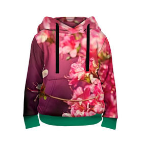 Детская толстовка 3D с принтом Сакура в Новосибирске, 100% полиэстер | двухслойный капюшон со шнурком для регулировки, мягкие манжеты на рукавах и по низу толстовки, спереди карман-кенгуру с мягким внутренним слоем | 3d | flower | nature | pink | sakura | весна | деревья | природа | розовый | сакура | цветы | япония