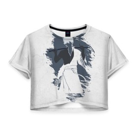 Женская футболка 3D укороченная с принтом Gintama в Новосибирске, 100% полиэстер | круглая горловина, длина футболки до линии талии, рукава с отворотами | gintama | gintoki | sakata | гинтама | гинтоки | саката