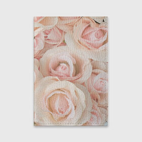 Обложка для паспорта матовая кожа с принтом Pink roses в Новосибирске, натуральная матовая кожа | размер 19,3 х 13,7 см; прозрачные пластиковые крепления | розовый | розы
