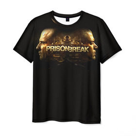 Мужская футболка 3D с принтом Prison break 2 в Новосибирске, 100% полиэфир | прямой крой, круглый вырез горловины, длина до линии бедер | prison break | побег | сериал