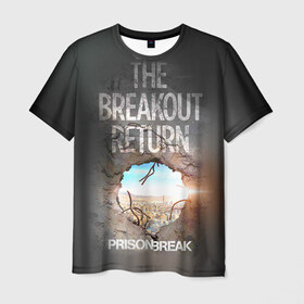 Мужская футболка 3D с принтом Prison break 8 в Новосибирске, 100% полиэфир | прямой крой, круглый вырез горловины, длина до линии бедер | prison break | побег | сериал