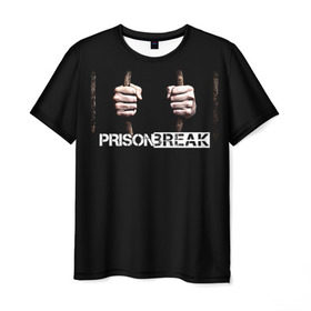 Мужская футболка 3D с принтом Prison break 9 в Новосибирске, 100% полиэфир | прямой крой, круглый вырез горловины, длина до линии бедер | 