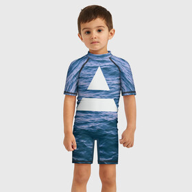 Детский купальный костюм 3D с принтом Ocean в Новосибирске, Полиэстер 85%, Спандекс 15% | застежка на молнии на спине | 30 seconds to mars | 30 секунд до марса | jared leto | джаред лето