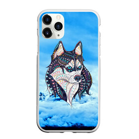 Чехол для iPhone 11 Pro Max матовый с принтом Siberian Husky в Новосибирске, Силикон |  | Тематика изображения на принте: at | bowwow | dog | hound | pooch | арт | гончая | гончая собака | горы | деревья | лес | снег | собака | хаски | холод